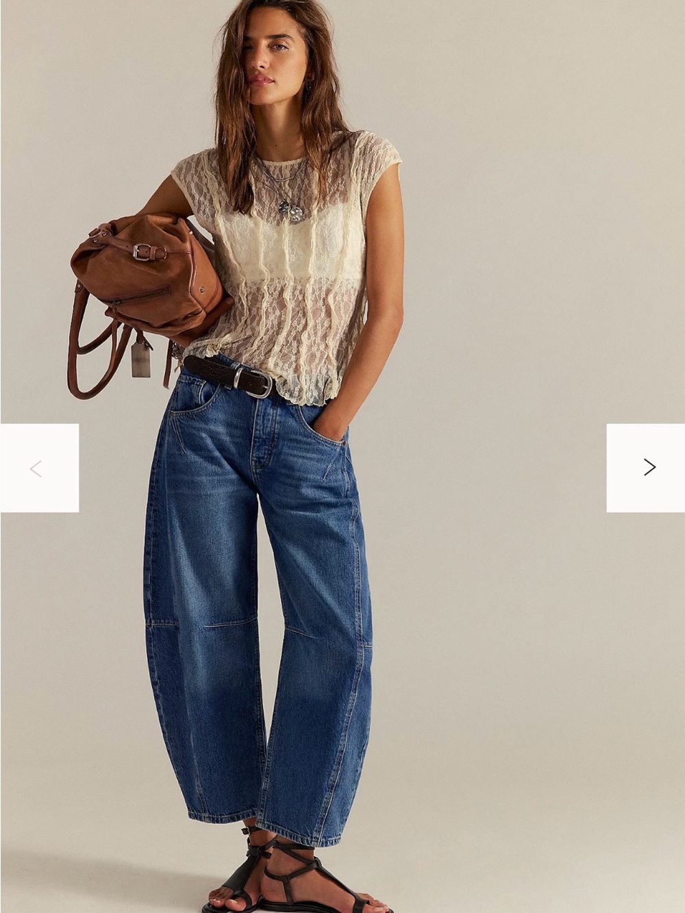 Free People We The Free CRVY Venus Barrel Jeans 34L Color: Aphrodite NWT